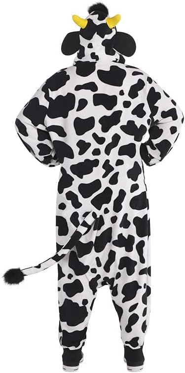 Pyjama une pièce costume d'Halloween AMSCAN Zipster Vache pour adultes, petit/moyen, avec capuche et queue attachées