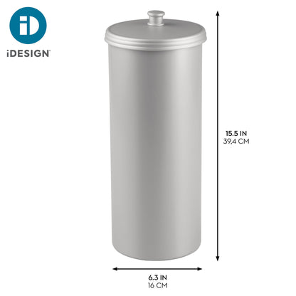iDesign Kent Bathware, Free Standing Toilet Paper Roll Holder for Bathroom Storage - Gray