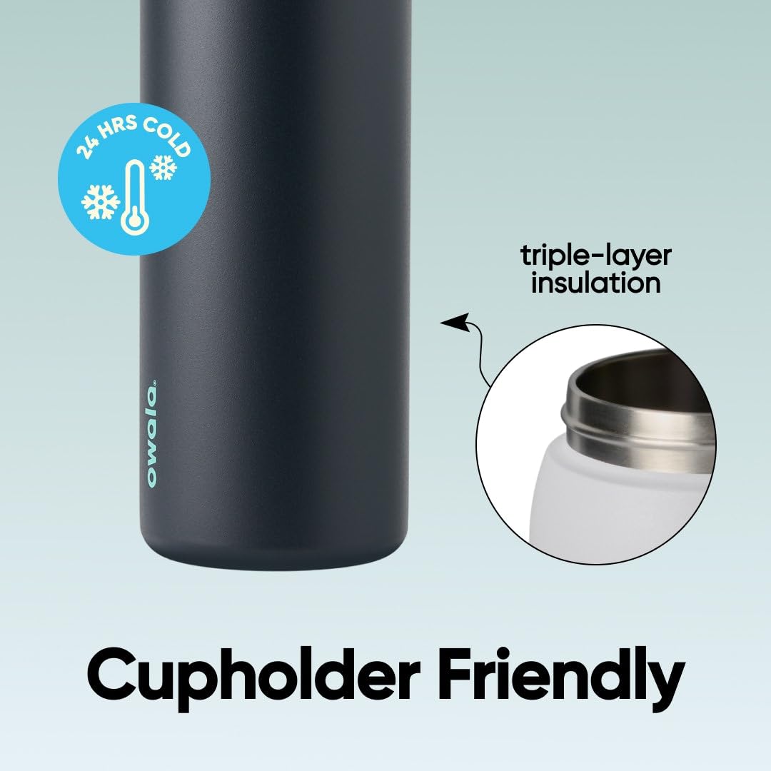 Bouteille d'eau isolée en acier inoxydable Owala FreeSip avec paille pour le sport et les voyages, sans BPA, 1,2 L, Foggy Tide