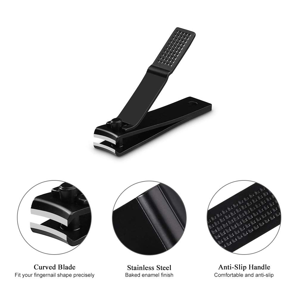 HAWATOUR Nail Clippers Set, Ultra Sharp Sturdy Fingernail and Toenail Clipper Cutters with Visibly Tin Case, Black - Available at All In One Marketplace Canada