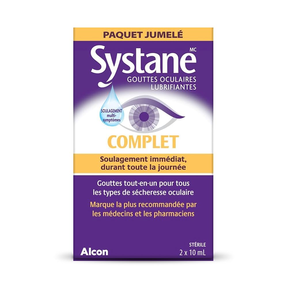 Systane Complete Lubricant Eye Drops for dry eyes, All-In-One Drops, Multi-Symptom Relief, Dry Eye Relief from Extended Screen Time - 2 x 10mL
