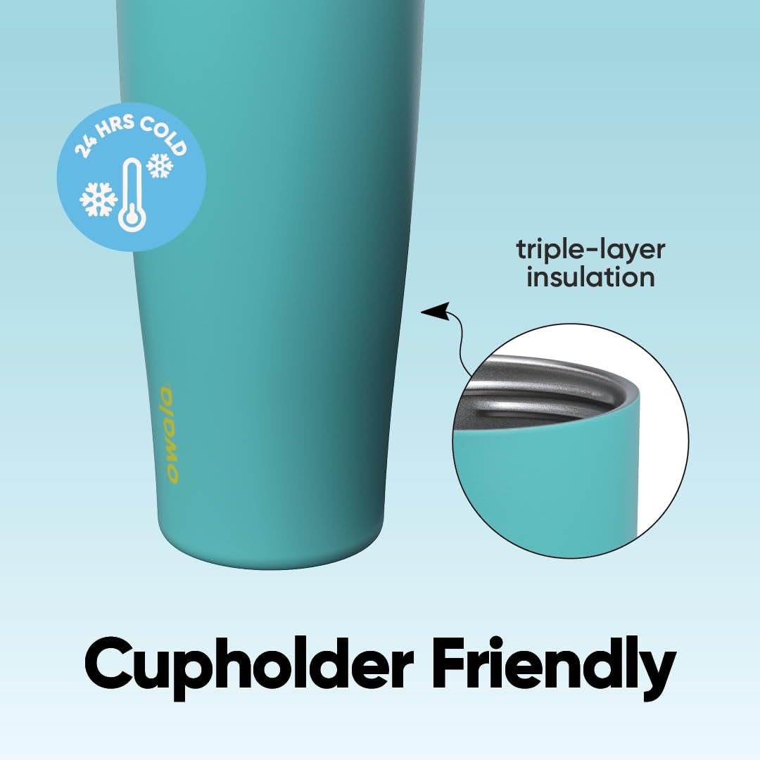 Owala FreeSip Tumbler Insulated Stainless Steel Water Bottle with Built-in Straw and Side Handle, for Travel, Work, School, and Sports, 40oz, BPA Free, Leak Proof, Summer Sweetness Owala
