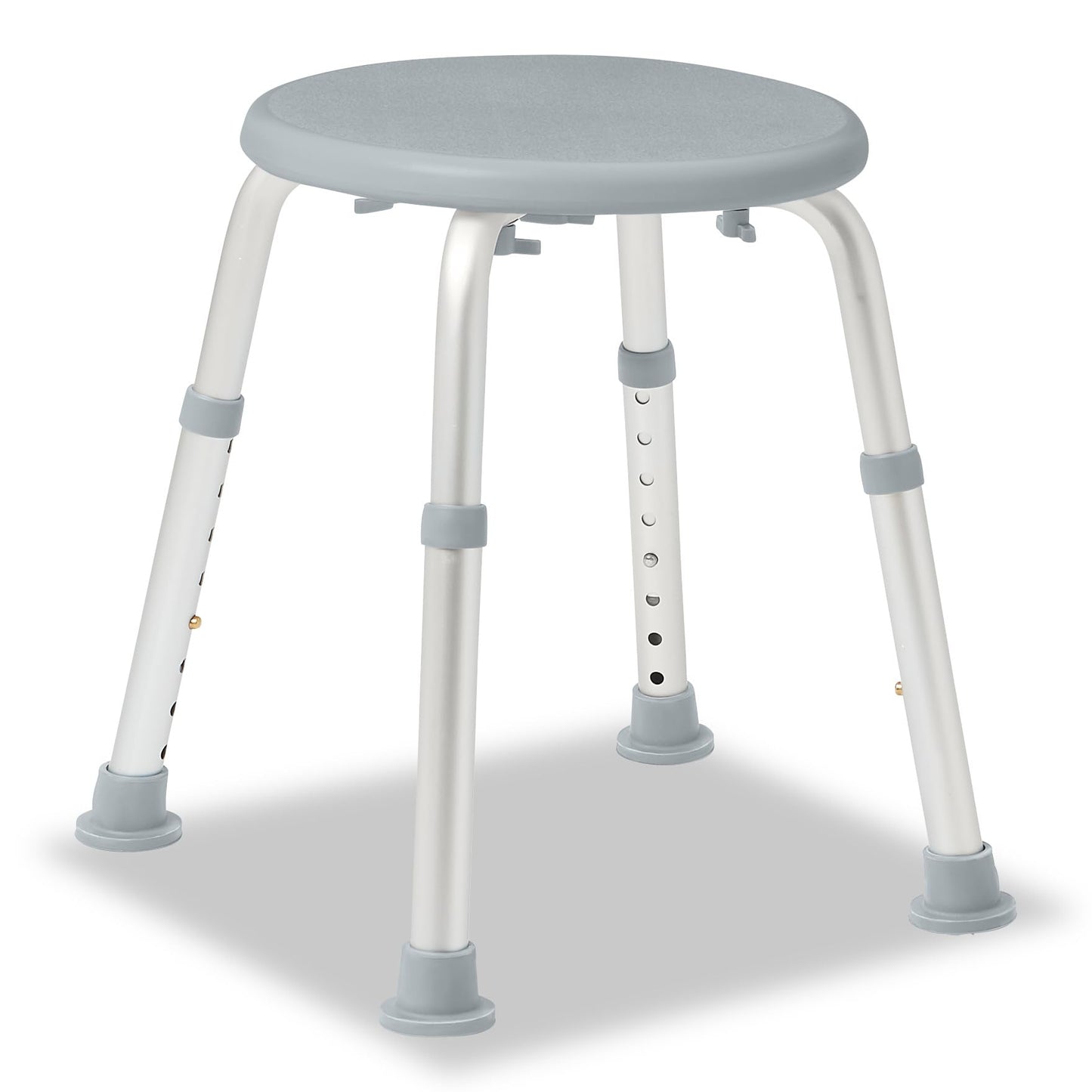 Medline Round Shower Stool, Gray, Tool-Free Assembly, 300lb Capacity Medline