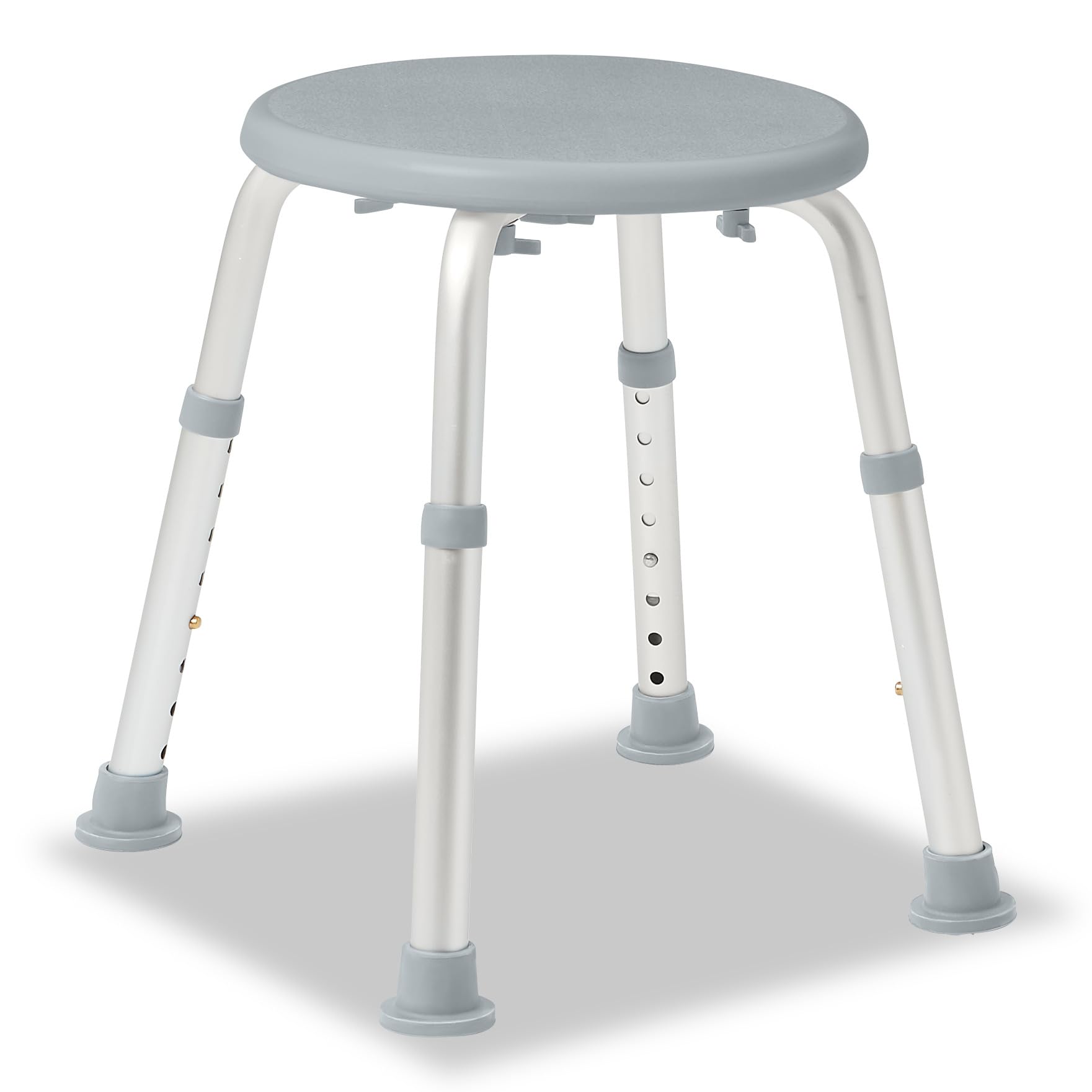 Medline Round Shower Stool, Gray, Tool-Free Assembly, 300lb Capacity Medline