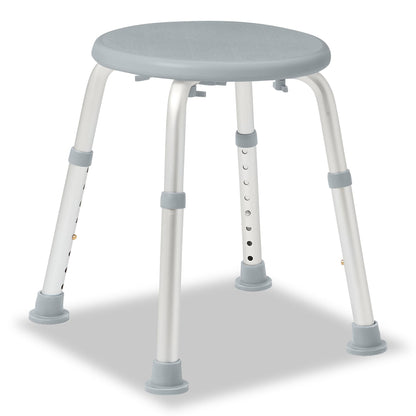 Medline Round Shower Stool, Gray, Tool-Free Assembly, 300lb Capacity Medline