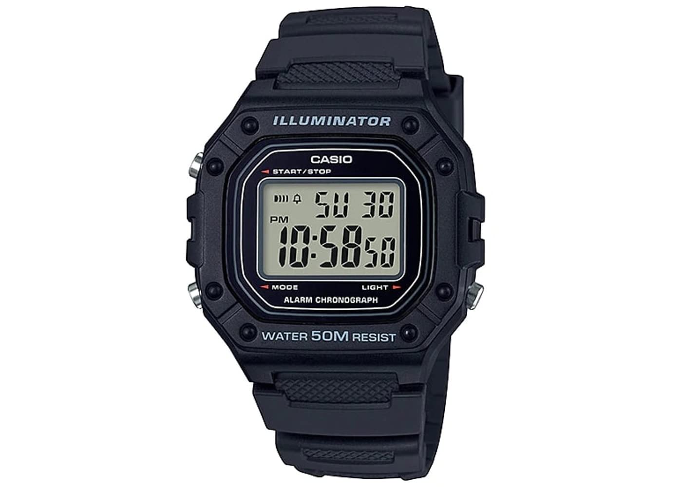 Casio Men's W-218H-1AVCF Classic Digital Display Quartz Black Watch Casio