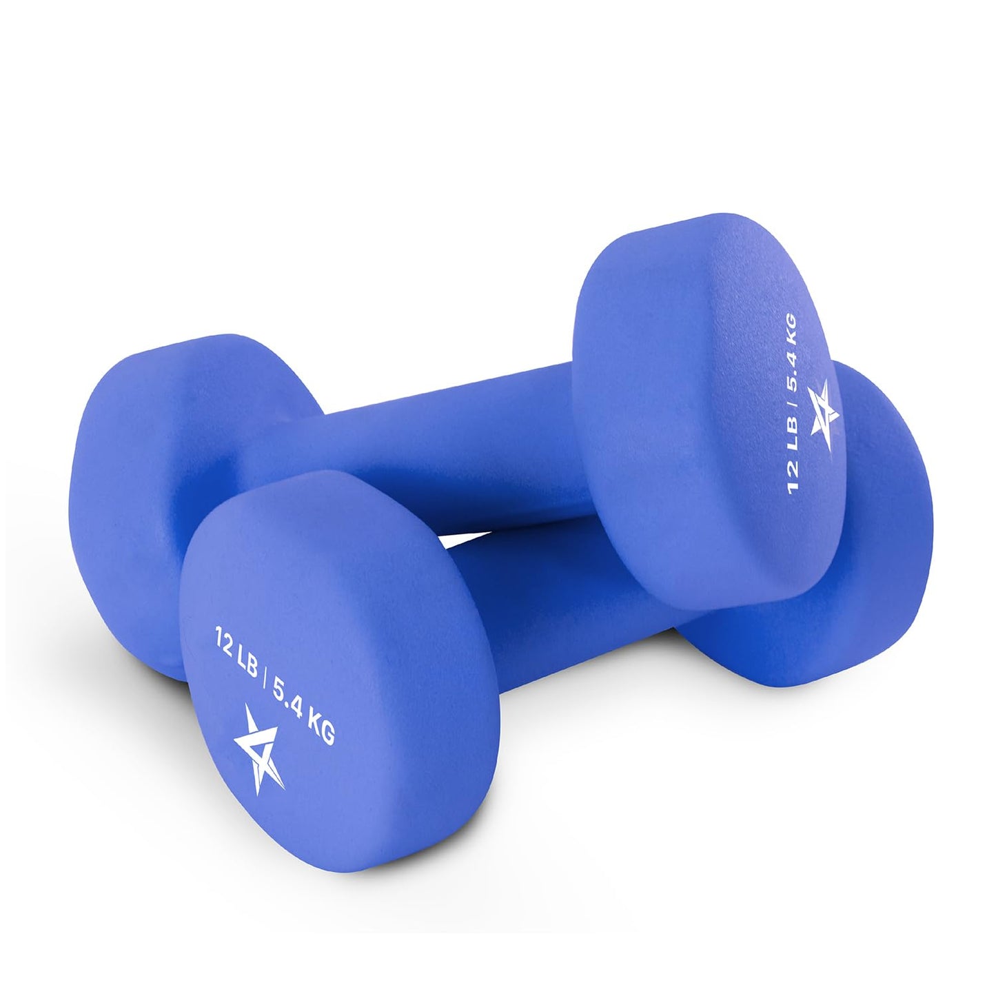Yes4All Haltères en néoprène, Poids et Haltère, Ensemble de Poids, Poids à Main pour Femmes, Paire d'Haltères, Poids Libres (Bleu Foncé - 5,4 kg)