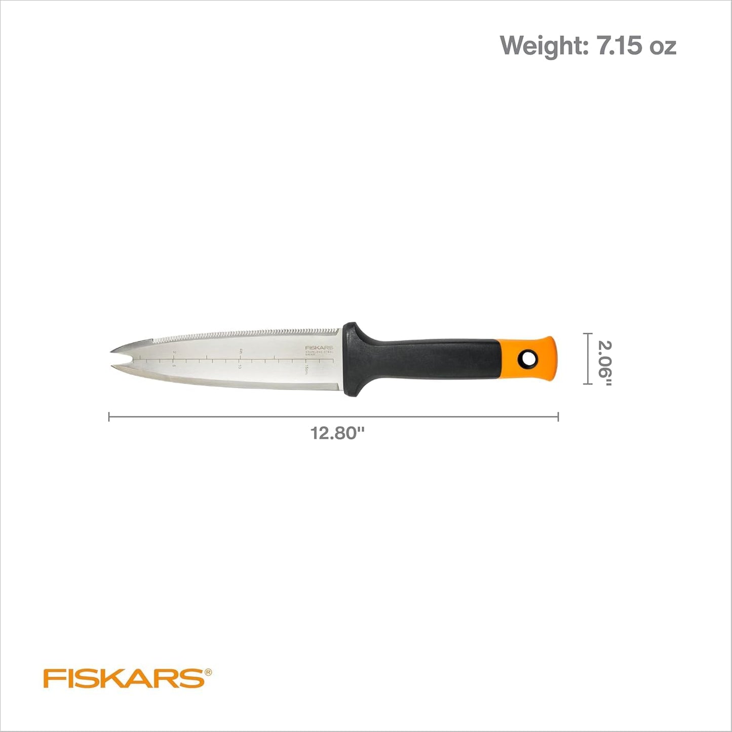 Fiskars Hori Hori Garden Knife, Precision-Ground Serrated Blade, Forked Tip Weeding & Planting Tool,Stainless Steel Adjustable Fiskars