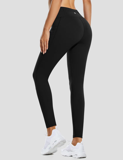 baleaf Women's Fleece Lined Leggings Winter Yoga Pants Water Resistant Pockets High Waisted Snow Hiking Warm Running Leggings Ski Black M 🍁 All In One Marketplace Canada