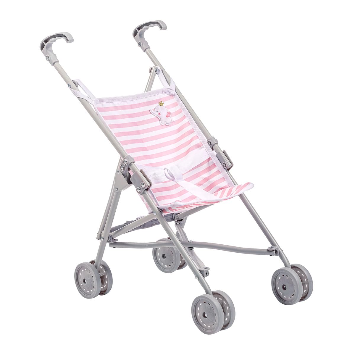JC Toys | Berenguer Boutique | Single Umbrella Baby Doll Stroller | Elephant Theme | Pink | Ages 2 + JC Toys