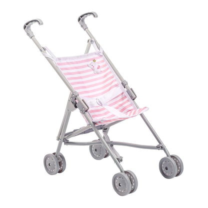 JC Toys | Berenguer Boutique | Single Umbrella Baby Doll Stroller | Elephant Theme | Pink | Ages 2 + JC Toys