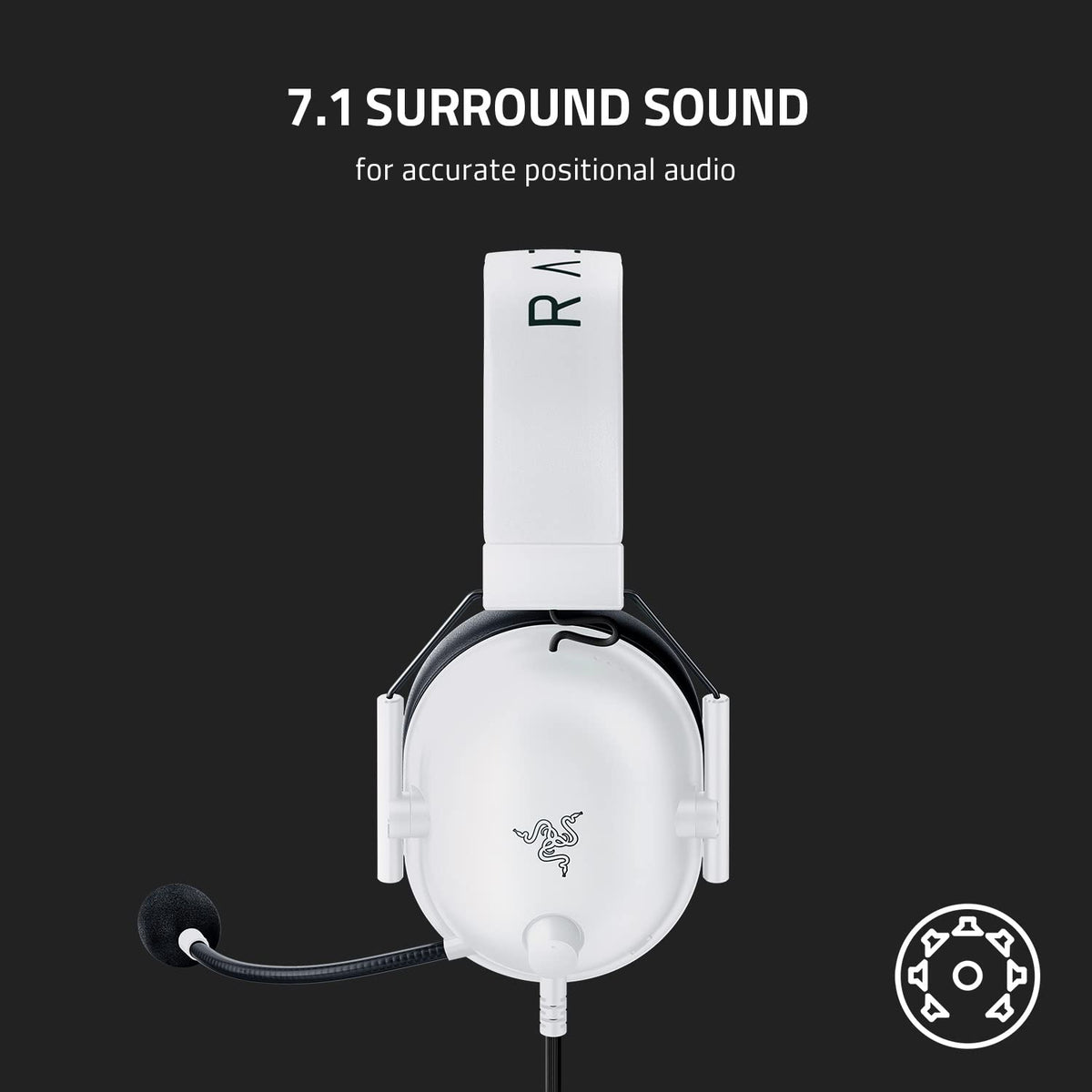 Razer BlackShark V2 X Gaming Headset for PC, 3.5mm Audio Jack, White