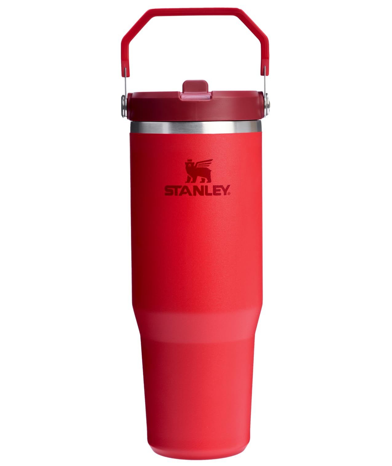 Stanley IceFlow 2.0 Flip Straw Tumbler with Handle 30 oz | Twist On Lid and Flip Up Straw | Leakproof Water Bottle | Insulated Stainless Steel | BPA-Free | Chili Red