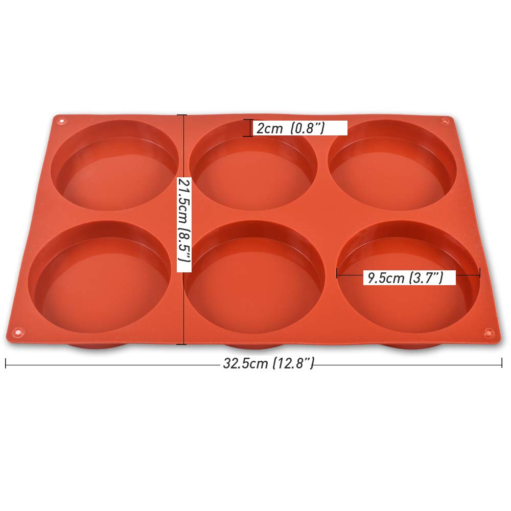 Newk Silicone Round Cake Mold, 2 Packs 6 Cavity Silicone Disc Like Mold for Cake, Resin Coasters, Handmade Soap 🍁 All In One Marketplace Canada
