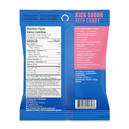 SmartSweets Wild Berries Gummy Candy 50g (Pack of 14) – Low Sugar, Low Calorie, Plant-Based & Gluten-Free