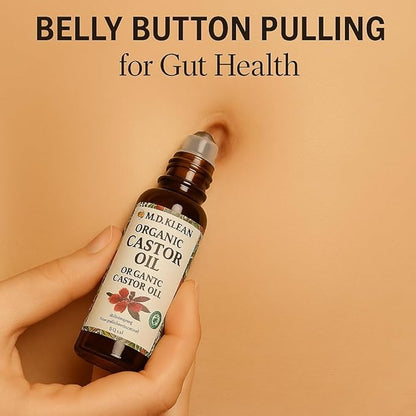 M.D. KLEAN Castor Oil Pure Cold Pressed (610 ml) Amber Glass Bottles | BPA Free Pump inc | Hexane Free| Lab Tested, Skin Moisturizer, Enhance Collagen | Holiday Gift (Free Roller Ball 50ml) 🍁 All In One Marketplace Canada