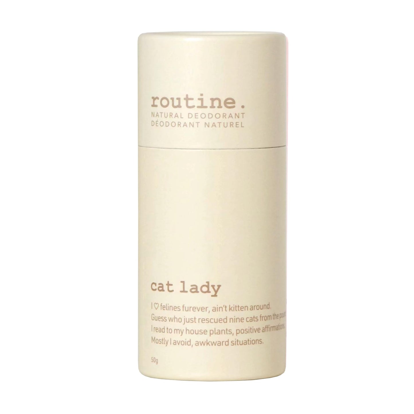 Routine Natural Deodorant|Cat Lady: Coconut, Cocoa, Pineapple & Vanilla|Sensitive Skin Formula, Aluminum Free, Natural Deodorant for Women & Men, Deodorant Stick, 50 grams Routine