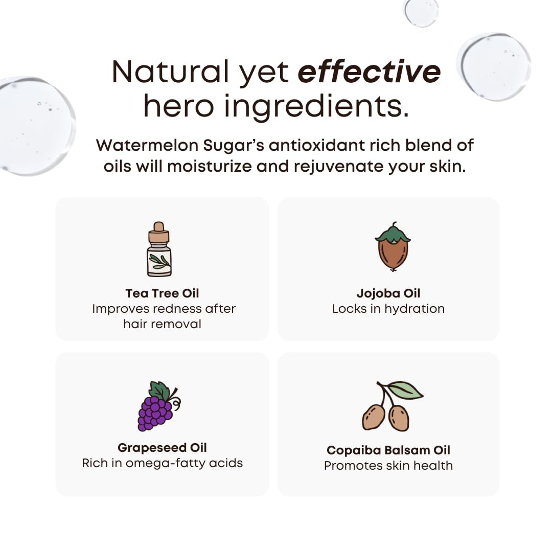 Bushbalm Ingrown Hair Oil - Targets Ingrown Hairs, Razor Bumps and Post Shave Irritation - Soothes and Hydrates Skin, 30 ml - Watermelon Sugar