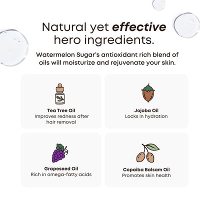 Bushbalm Ingrown Hair Oil - Targets Ingrown Hairs, Razor Bumps and Post Shave Irritation - Soothes and Hydrates Skin, 30 ml - Watermelon Sugar