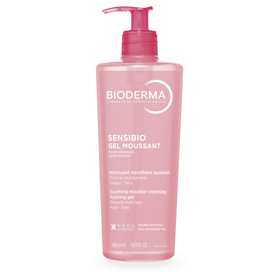 Bioderma Sensibio Foaming Gel Gentle Face Cleanser, Cleansing and Makeup Removing Refreshing Feeling for Sensitive Skin, Unscented, 16.9 Fl Oz - Available at All In One Marketplace Canada