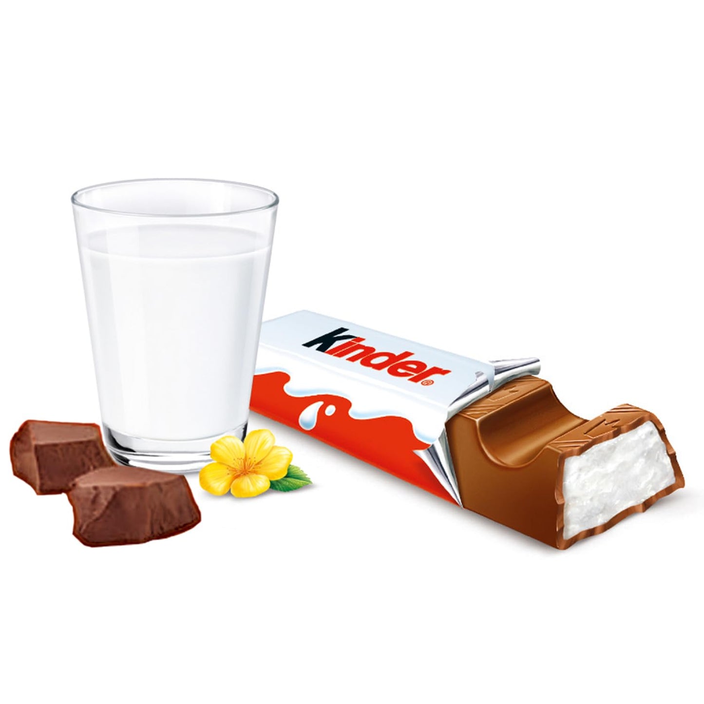 Kinder Chocolate Bars - Pack of 36 Individual Wrapped Milk Chocolate Treats (21g each)