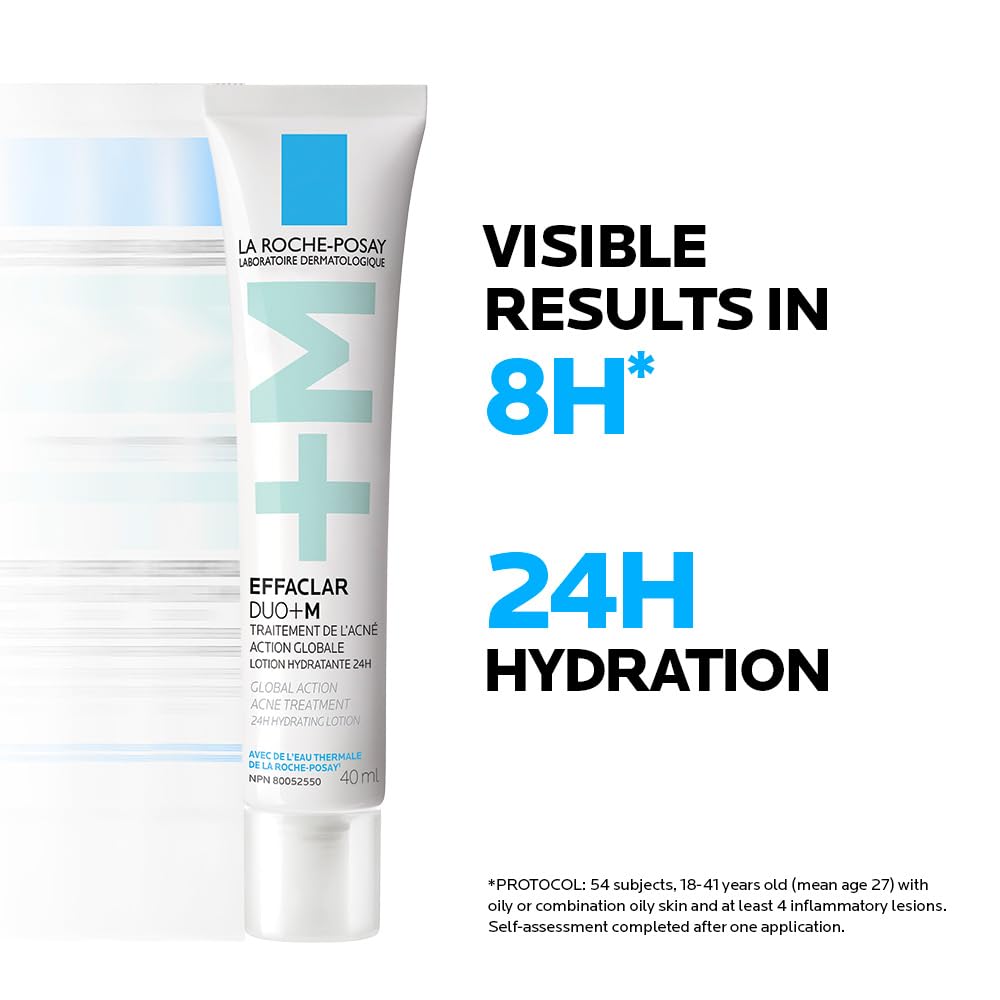 La Roche Posay Acne Face Cream with Salicylic Acid & Niacinamide, Effaclar Duo+M Face Moisturizer for Oily, Acne-Prone Skin. Helps Clear Pimples, Remove Blackheads & Prevent Breakouts, 40ML - Available at All In One Marketplace Canada