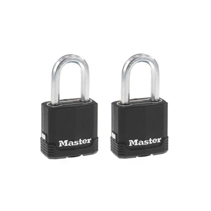 Master Lock Magnum Heavy Duty Outdoor Padlock with Key, 2 Pack Keyed-Alike M115XTLF Master Lock