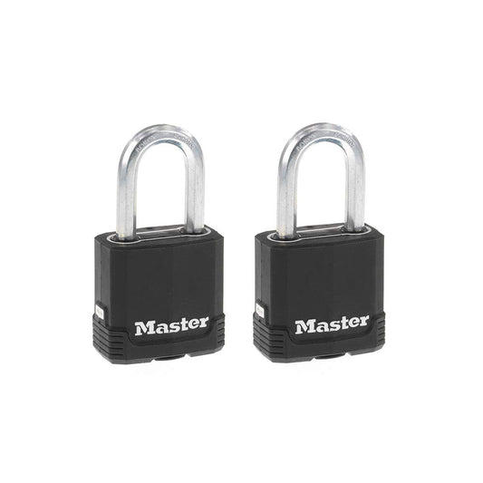 Master Lock Magnum Heavy Duty Outdoor Padlock with Key, 2 Pack Keyed-Alike M115XTLF Master Lock