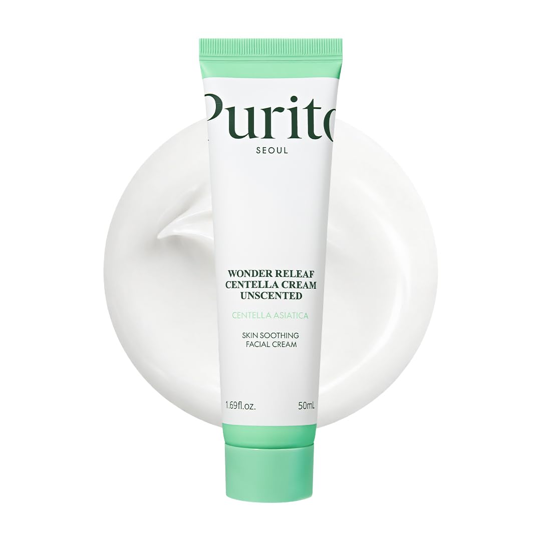PURITO SEOUL Wonder Releaf Centella Cream Unscented for Sensitive Skin, Soothing, Facial Cream for face K-Beauty, 50ml 1.7 fl.oz