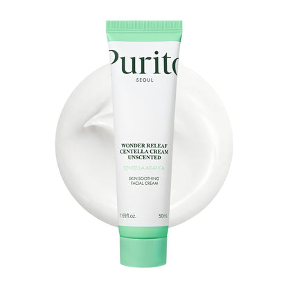 PURITO SEOUL Wonder Releaf Centella Cream Unscented for Sensitive Skin, Soothing, Facial Cream for face K-Beauty, 50ml 1.7 fl.oz