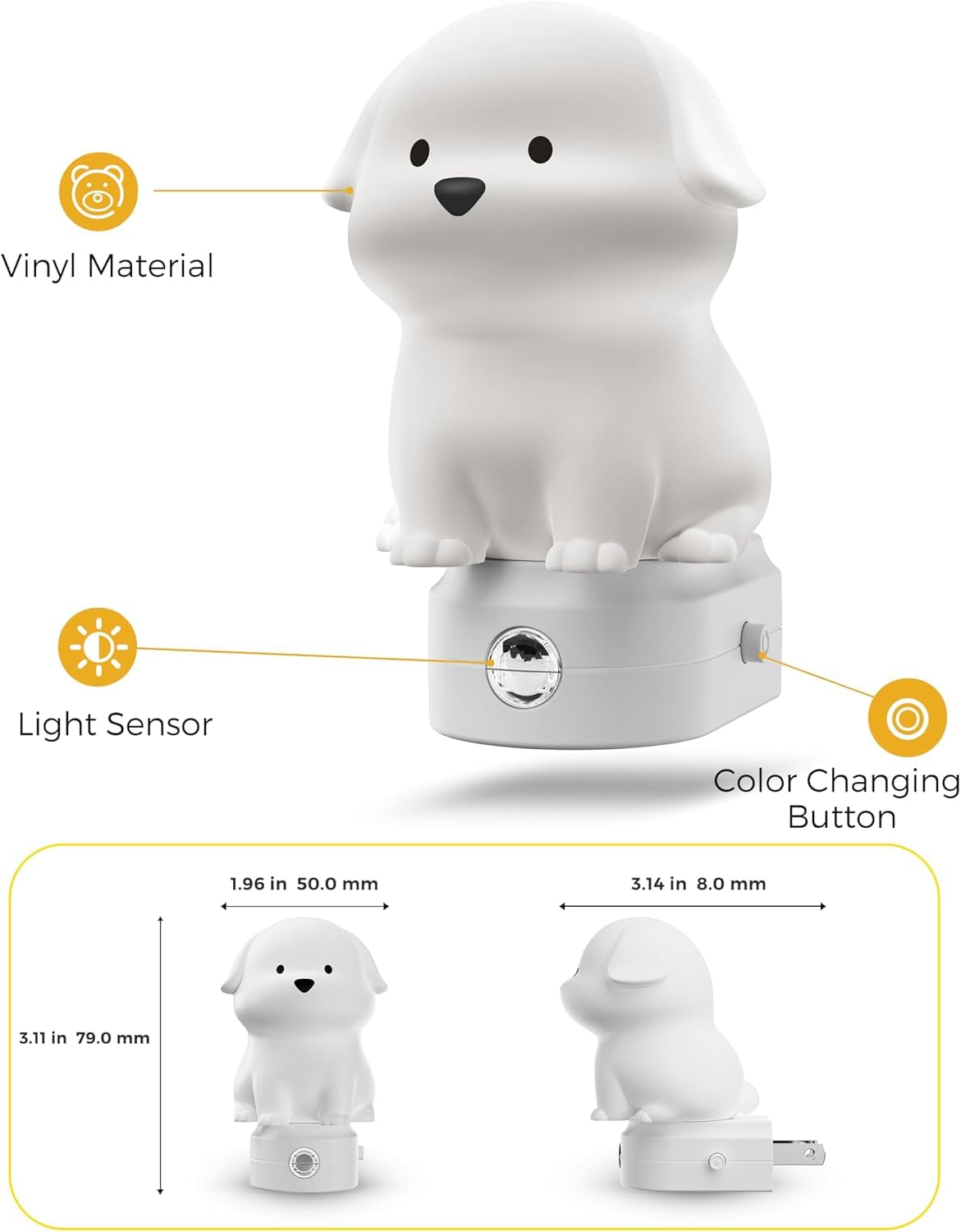 L LOHAS LED Plug in Night Light for Kids, 3D Cute Puppy Night Light 🍁 All In One Marketplace Canada