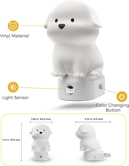 L LOHAS LED Plug in Night Light for Kids, 3D Cute Puppy Night Light 🍁 All In One Marketplace Canada