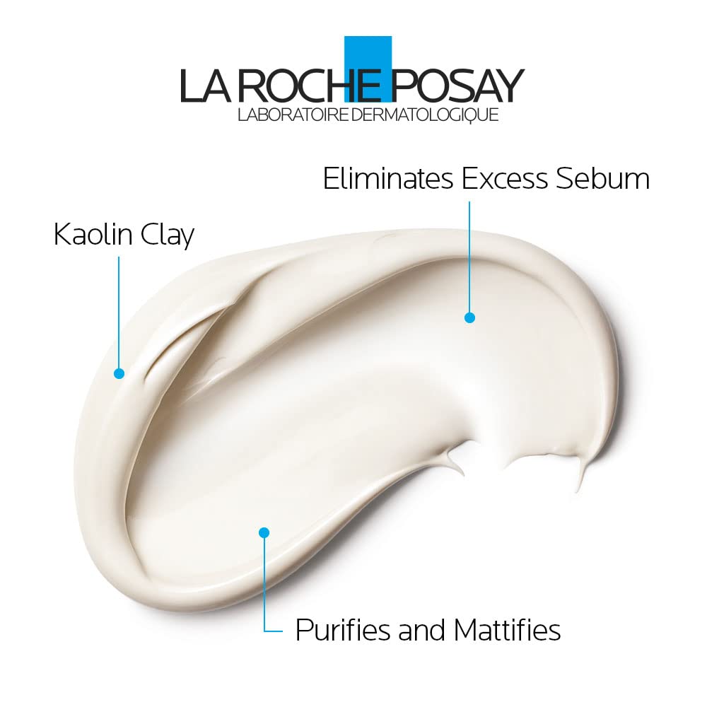 La Roche-Posay Clarifying Clay Skincare FACE MASK, Effaclar Unisex Purifying Clay Mask for Oily Skin, Sebum Controlling with Kaolin Clay, Travel Size Approved, 100 ml.