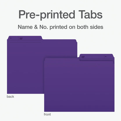 Pendaflex Colour File Folders, 1/2 Cut Tab, Letter, Violet, 100/Box Pendaflex