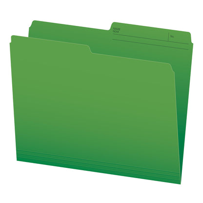 Pendaflex File Folders, 1/2 Cut Tab, Letter Size, Green, Durable Paper Stock, 100/Box, Ideal for Office/Home/School Organization, Made in Canada, Reversible File Organizers Pendaflex