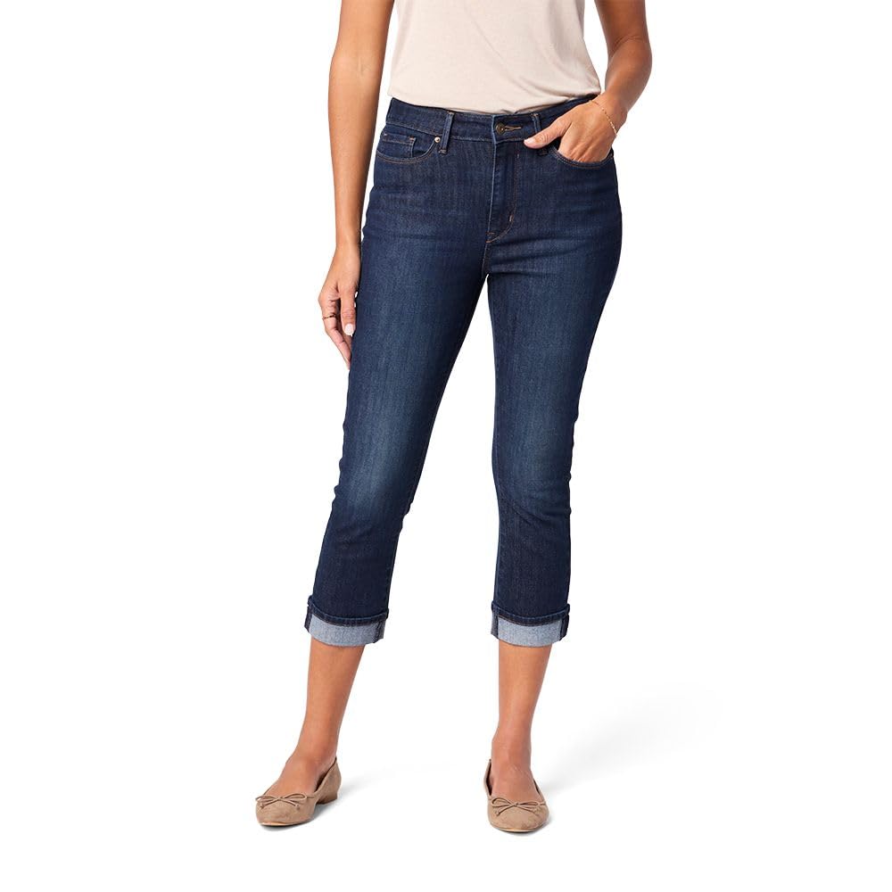 Levi Strauss Signature Gold Women's Mid-Rise Slim Fit Capris (Available in Plus Size), (New) Dark Orbit, 12 Levi Strauss Signature Gold