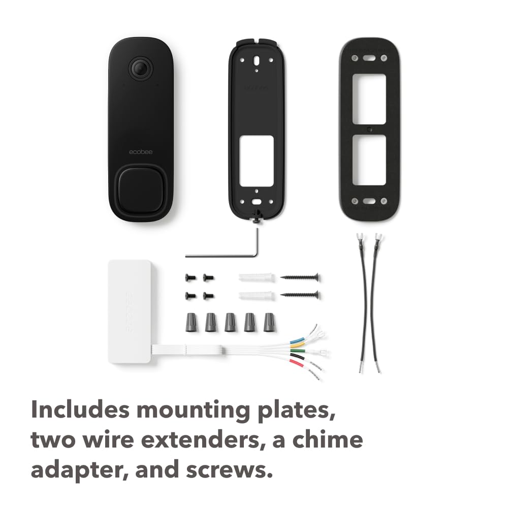 ecobee Smart Video Doorbell Camera Wired Alexa, Apple Home Kit, Google Home ecobee