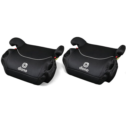 Diono Solana 2022, No Latch, Pack of 2 Backless Booster Car Seats, Lightweight, Machine Washable Covers, Cup Holders, Black Charcoal