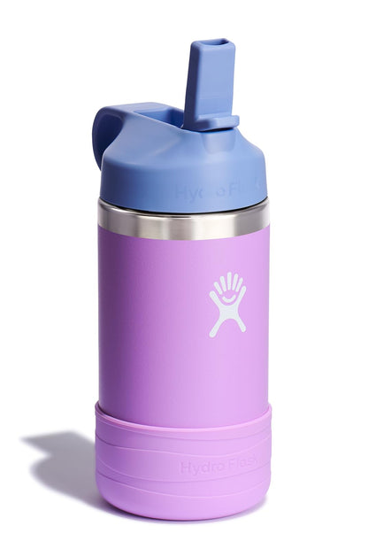 Hydro Flask 12 Oz Kids Wide Mouth Bottle with Straw Cap and Boot, Anemone Hydro Flask
