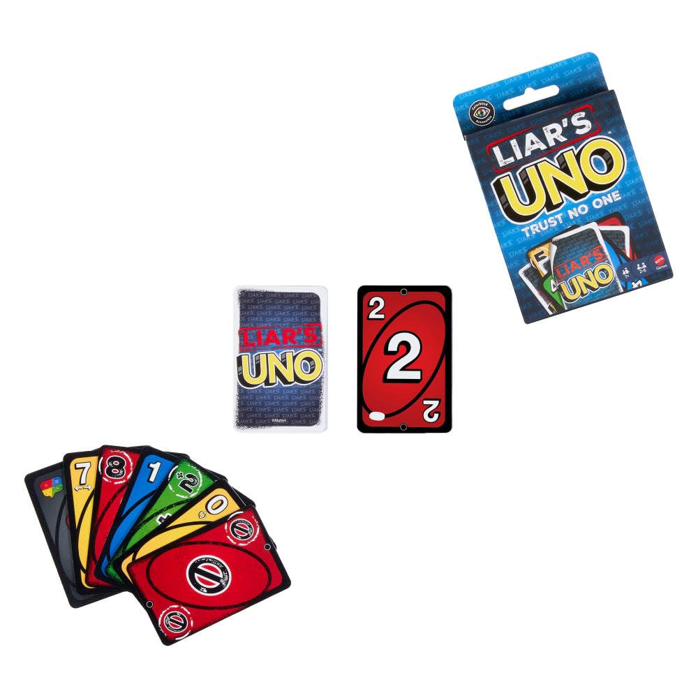 Mattel Games Liar’s UNO Card Game for Adults, Kids, Families, Parties & Game Nights, Travel Fun, Outwit Other Players with Bluffing & Trickery Mattel Games
