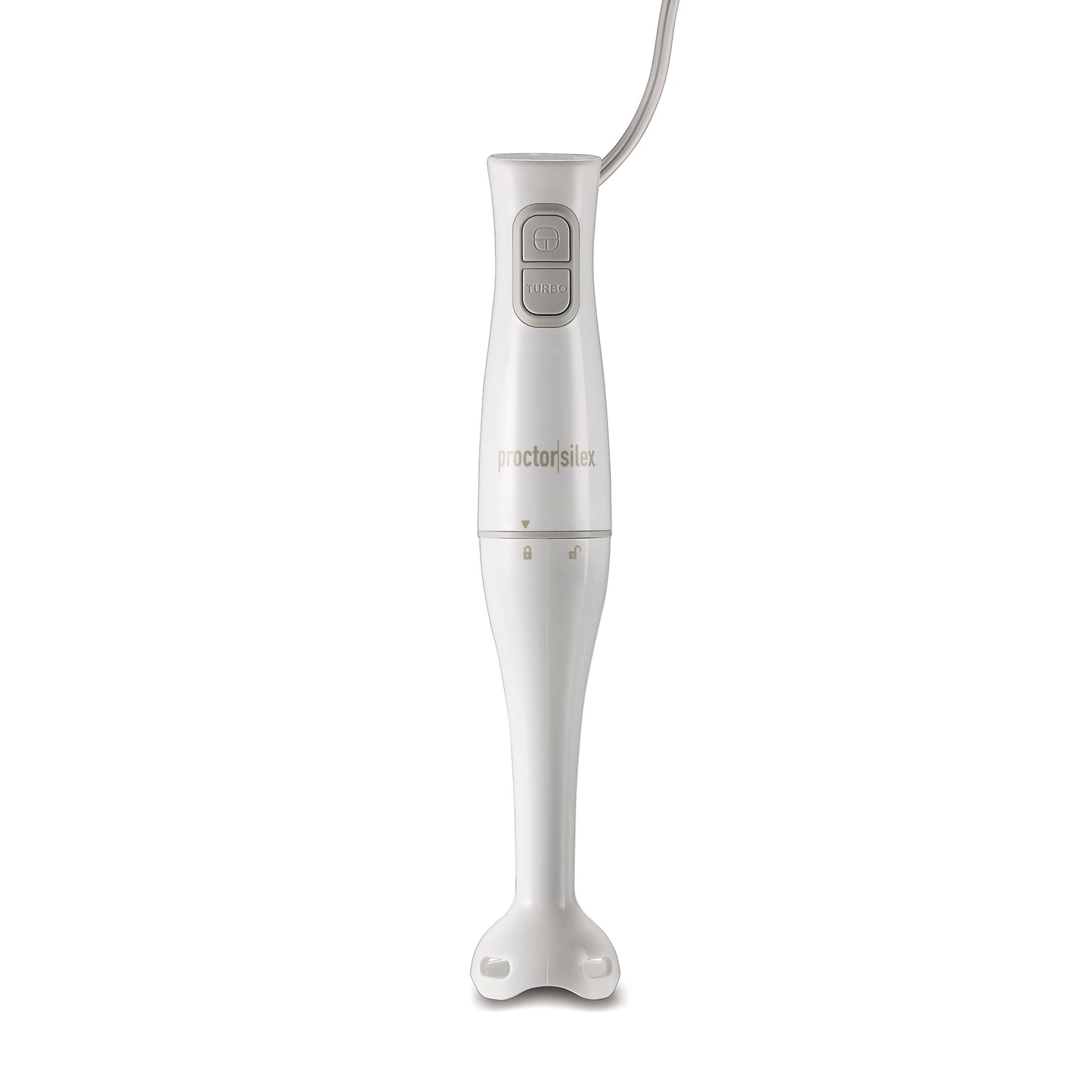 Proctor Silex Electric Immersion Blender with Detachable Dishwasher Safe Handheld Hand Blender Stick, 2-Speeds, 150 Watts, White (59739) Proctor Silex