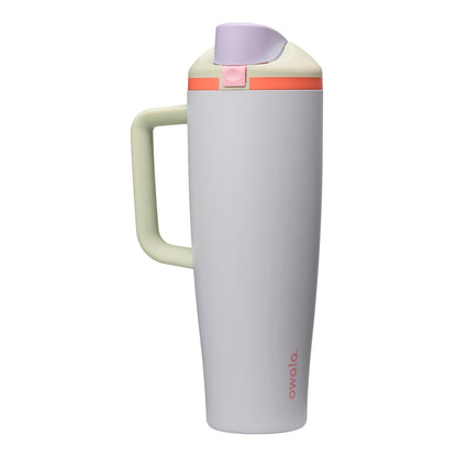 Owala FreeSip Tumbler Insulated Stainless Steel Water Bottle with Built-in Straw and Side Handle, for Travel, Work, School, and Sports, 40oz, BPA Free, Leak Proof, Beach House Owala