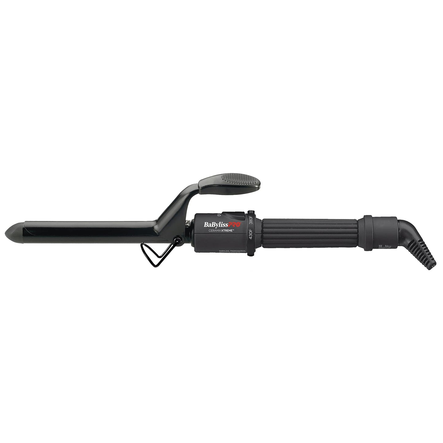 BaBylissPRO Ceramix Xtreme Dual Voltage Ceramic Curling Iron with Far Infrared Heat up to 430°F and Negative Ions, Spring Handle BaBylissPRO
