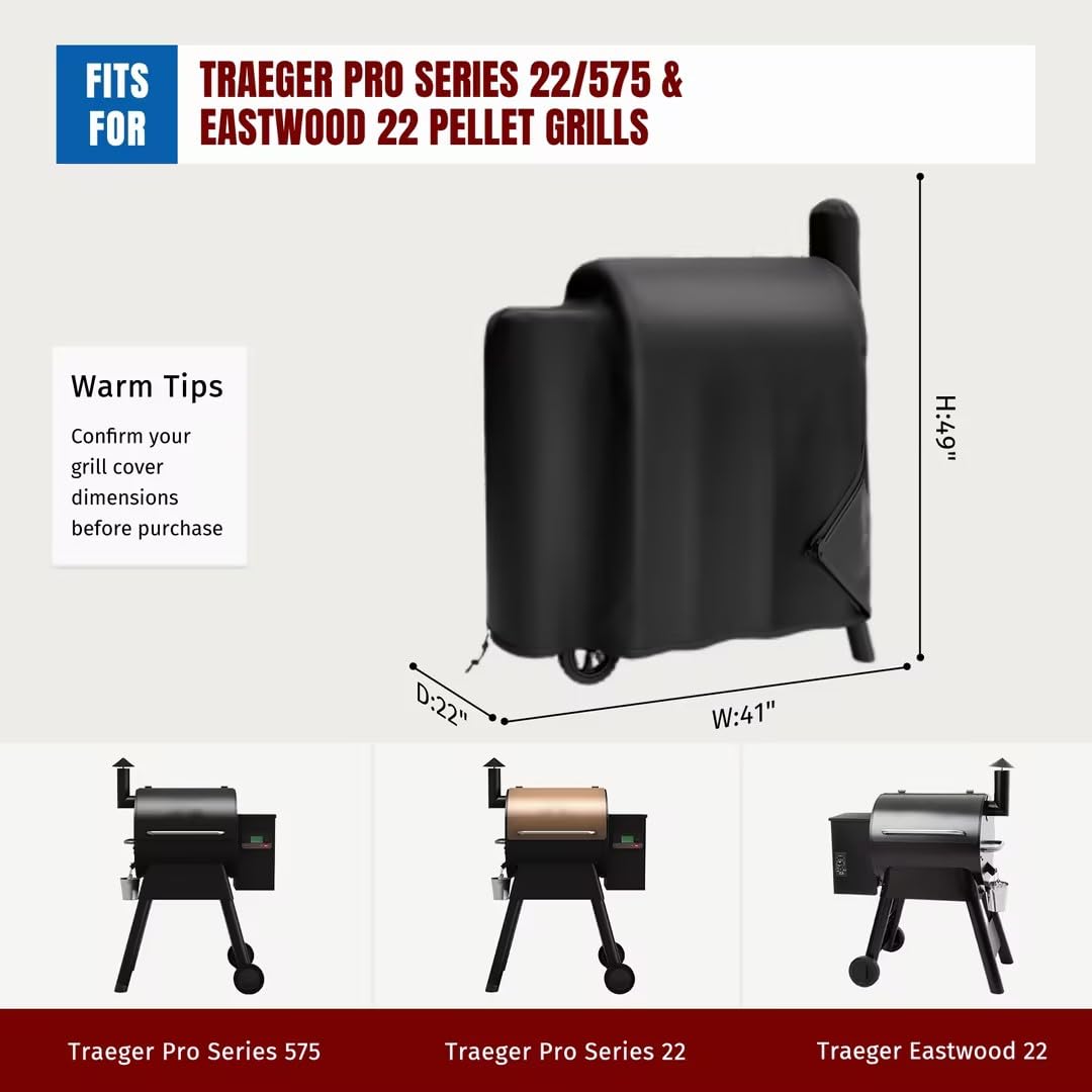 SHINESTAR Upgraded Grill Cover for Traeger Pro Series 575/22, Sturdy & Waterproof, Special Zipper Design, Easy to Put On and Take Off SHINESTAR