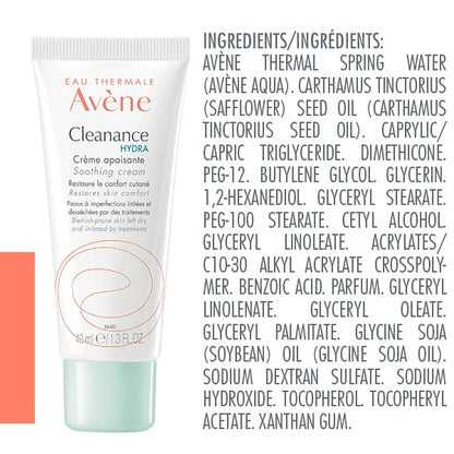 Eau Thermale Avene Cleanance Hydra Soothing Rich Moisturizer, 40 ml