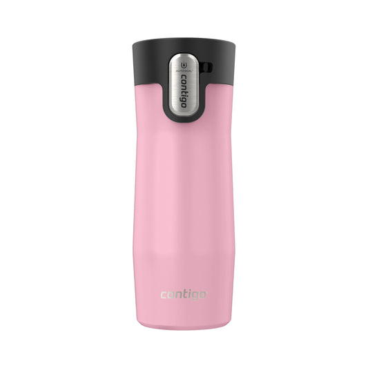 Contigo West Loop 3.0 Stainless Steel Travel Mug with Tea-Bag Hook & Spill-Proof Lid, Vacuum-Insulated Reusable Cup Coffee and Tea, 16 oz (473 mL), Strawberry Cream - Keeps Drinks Hot up to 11 Hours