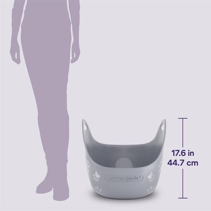 Litter Genie Cat Litter Box in Flexible Plastic with Handles, High Walls Litter Genie