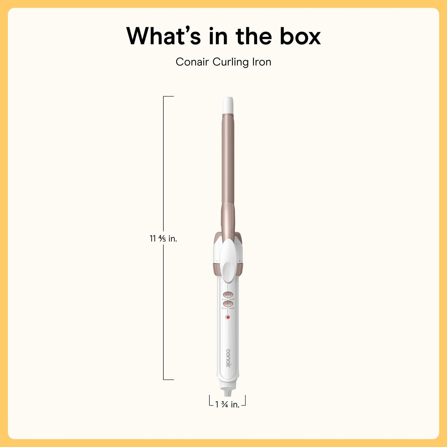 Conair Double Ceramic Curling Iron, 1/2-inch Curling Iron, White/Rose Gold