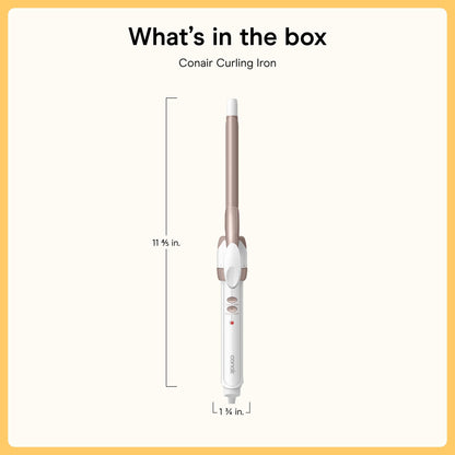 Conair Double Ceramic Curling Iron, 1/2-inch Curling Iron, White/Rose Gold