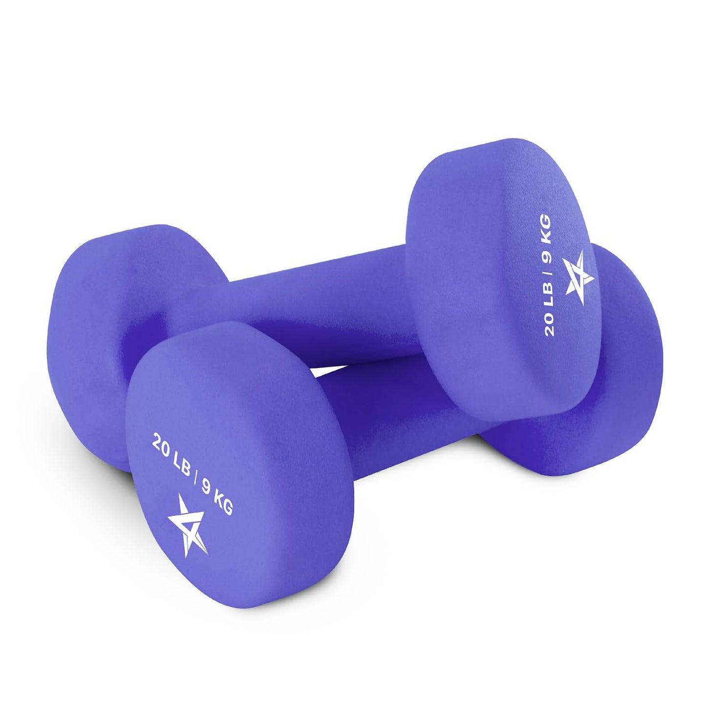 Yes4All Haltères en néoprène, poids et haltères, ensemble de poids, poids à main pour femmes, paire d'haltères, poids libres (violet – 9 kg)